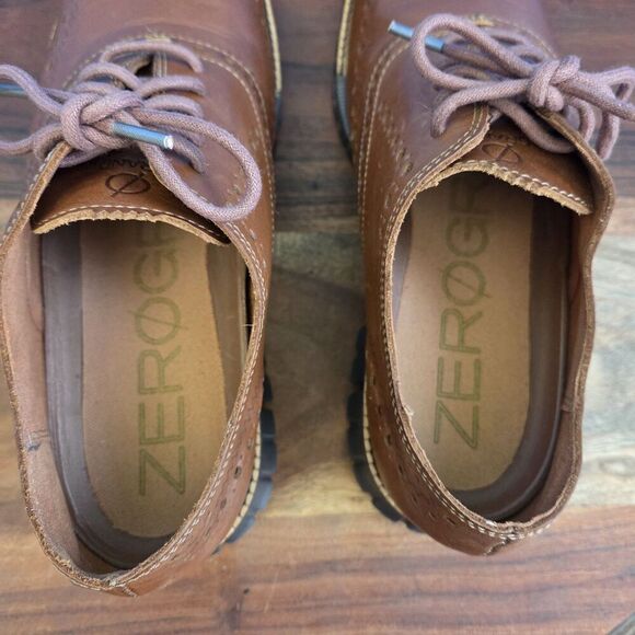 Cole Haan Zerogrand Wingtip Oxford British Tan Leather C29411 Men's 9M - Picture 9 of 12